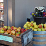 apples in barrel and boxes